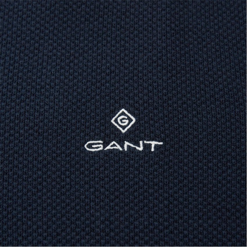 Gant Strik COTTON PIQUE C-NECK 8030521. EVENING BLUE